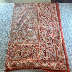 Maison D’Hermine Allure Orange cream Fall Thanksgiving Paisley Tablecloth